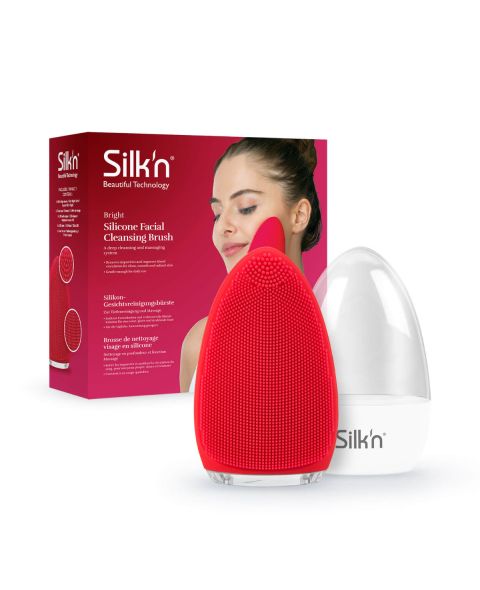 SILK'N Bright силиконова четка за почистване на лице - червена